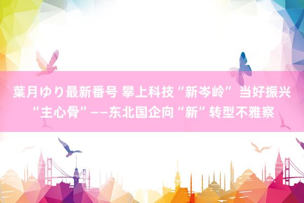 葉月ゆり最新番号 攀上科技“新岑岭” 当好振兴“主心骨”——东北国企向“新”转型不雅察