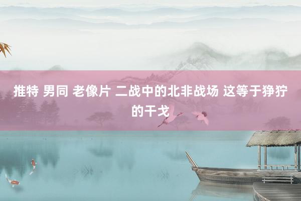 推特 男同 老像片 二战中的北非战场 这等于狰狞的干戈